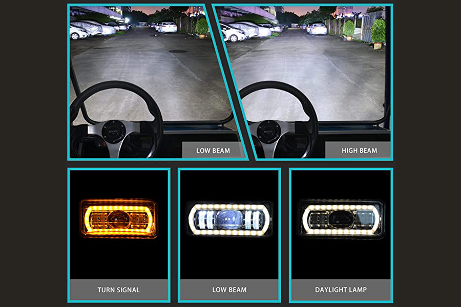 Deluxe Plus LED-ljussats (Fit Club Car DS 1993-UP gas- och elektrisk golfvagn)